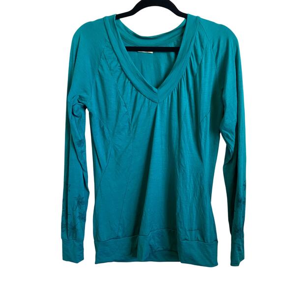 Icebreaker Merino Wool Blue VNeck Top Size Large - Picture 1 of 7